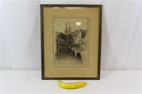 Vtg. Orig. 1926 Etching Signed Caroline Armington