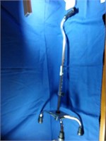 Chrome Cane with Black Handle - 4 footed