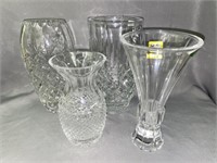 (4) Crystal Glass Vases