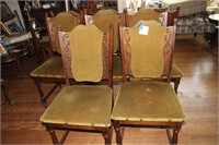 Eight 1970s Gothic Velvet Chairs