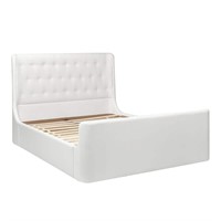 Jennifer Taylor White Tufted Queen Platform Bed