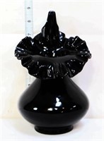 Fenton black 8.5in jack in pulpit vase