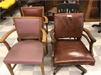 4 Wooden Office Chairs