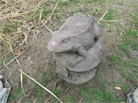 LARGE RESIN FROG ON A MUSHROOM