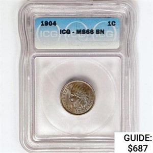 1904 Indian Head Cent ICG MS66 BN