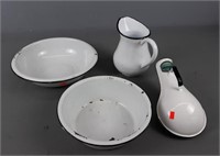 Lot Of 4 Enamelware Pieces