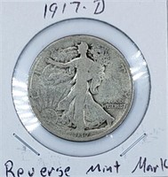 1917-D U.S. Silver Walking Liberty Half Dollar -