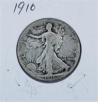 1916 U.S. Silver Walking Liberty Half Dollar