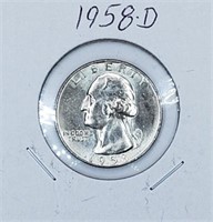 1958-D U.S. Silver Washington Quarter