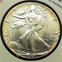 1987 Walking Liberty Dollar 1 Troy Oz