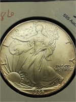 1986 Walking Liberty Dollar 1 Troy Oz