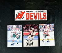 (3) NEW JERSEY DEVILS AUTOGRAPHS NHL LEGENDS 90's