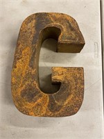 G, handmade three dimensional metal letter