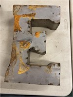 E, 3-D metal letter