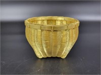 Gold Colored Metal Wire Basket 5"W 3½"T