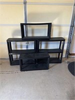 4 Black Plastic Shelves