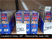 LOT, (1,500 +/-) ROUNDS OF CCI .22 LR STANGERS 32