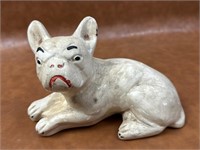 Vintage Chalk Bull Dog Sculpture