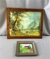 Framed Barn Scene Picture 9.5 x 9, Framed