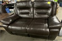 Leather manual reclining couch & love seat