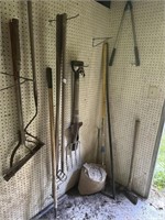 Group of handtools, one bit axe and more