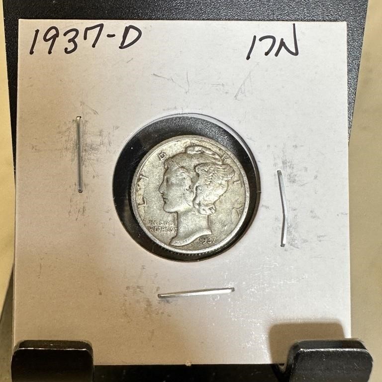 1937-D MERCURY SILVER DIME