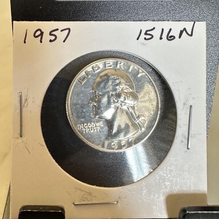 1957 PROOF SILVER WASHINGTON QUARTER