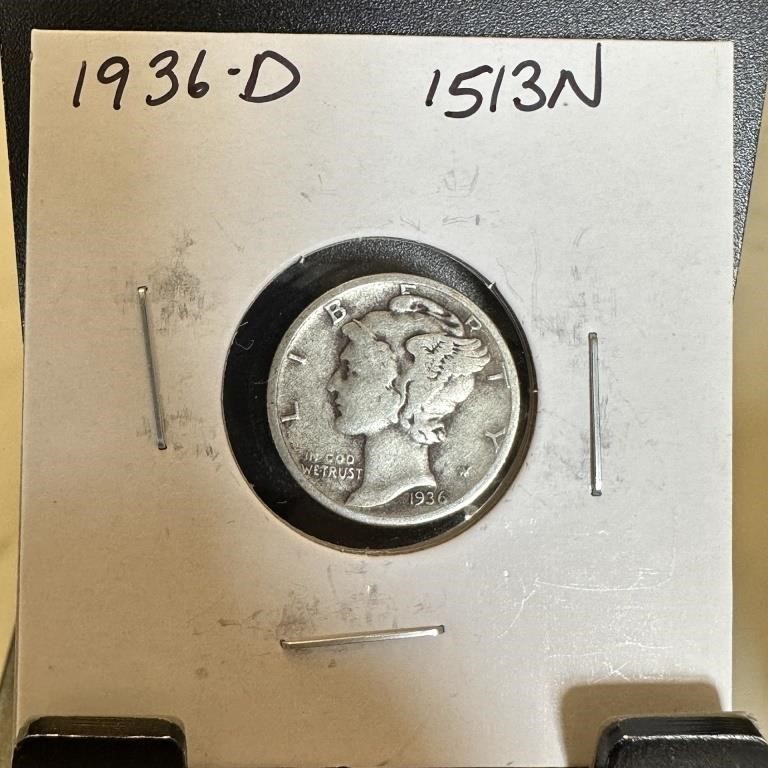 1936-D MERCURY SILVER DIME