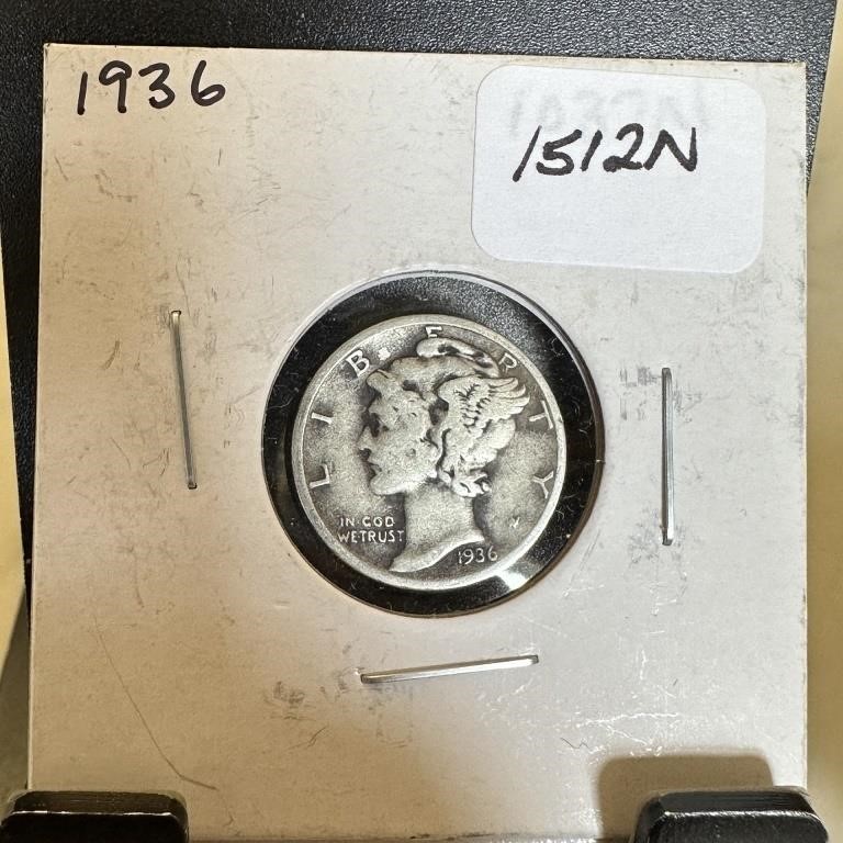 1936 MERCURY SILVER DIME