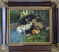 Original Painting "Bunny Family", 20 x 24"