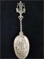 Antique silver repousse' spoon 73 g