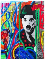 Nastya Rovenskaya- Mixed Media "Chaplin Is Hiding"