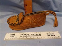 Leather tooled change purse