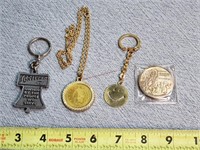 Necklace, Key Chains & Dubuque Coin