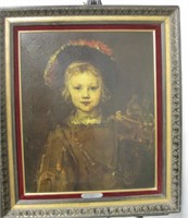 The Artist's Son Titus by Rembrandt Framed Repro
