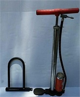 Vintage Bike Pump and Bike Lock