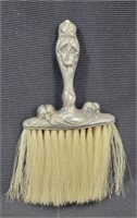 VTG Bonnet Brush Silverplate lady w/Flowering Hair