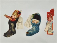 3) ANTIQUE CHRISTMAS GIFT TAGS VICTORIAN