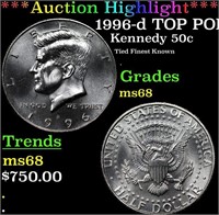 ***Auction Highlight*** 1996-d Kennedy Half Dollar