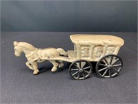 Metal Toy Horse and Wagon