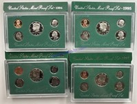 4 US proof sets 1994,95,96,1997