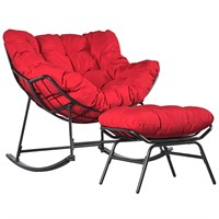OKSTENCK Outdoor Rocking Chair with Footrest, Com