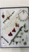 Collection of Gold & Silver Ladies Costume Jewelry