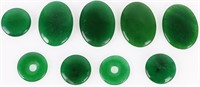 DARK GREEN IMPERIAL JADE CHINESE BEADS - (9)