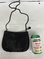 Small beaded black purse