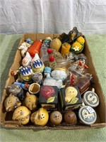 Flat of vintage salt and pepper shakers