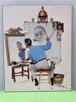 Norman Rockwell 20" x 16" on pressed wood
