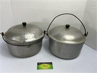 2 Aluminum Cooking Pits With Lids