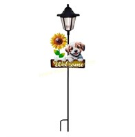 Crosslight $35 Retail Welcome Dog Sunflower Solar