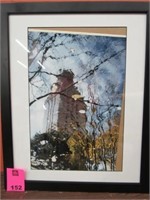 UT Tower Reflection Pool Photo Matted Framed
